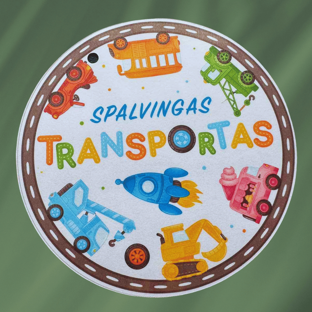 Knygelė “Spalvotas transportas”